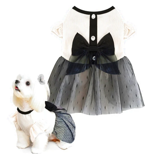 YZHZIIR Dog Dress, Pet Dog Princess Bowknot Dress for Dogs Female,Dogs Dresses for Small Cats Girl Spring Summer Puppy Clothes(X-Small)