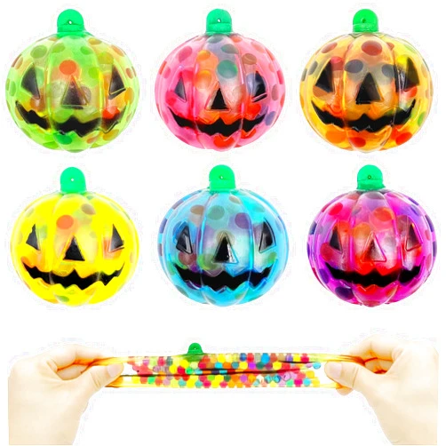 BANERLE 6 Pcs Pumpkin Stress Ball Toys, Halloween Squishy Squeeze Balls Fidget Toys for Kids Boys Girls, Stress Relief Sensory Toys, Halloween Trick or Treat Goodie Bag Fillers, Party Favors Gifts