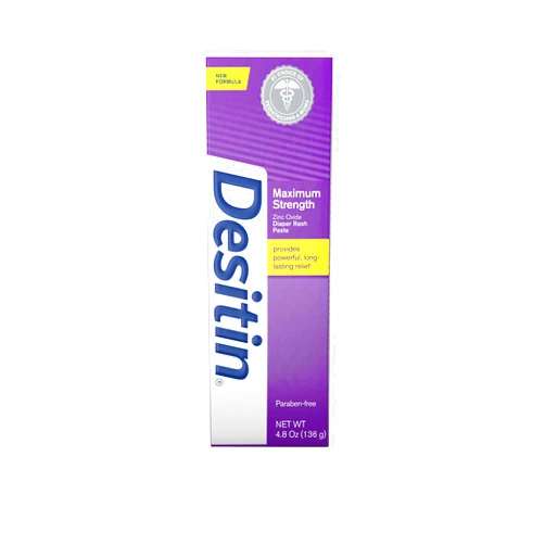 Desitin Maximum Strength Baby Diaper Rash Cream with 40% Zinc Oxide for Treatment, Relief & Prevention, Hypoallergenic, Phthalate- & Paraben-Free Paste, 4.8 oz