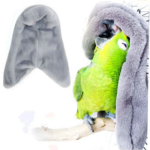 SIMENA Bird Blanket for Cage, Corner Fleece Bird Bed for Cage, Cozy Bird Warmer Parrot House for Cage, Cuddle Nest Hanging Toy for Lovebirds Parakeet (Large)