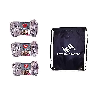 Red Heart Knitting Yarn Boutique Unforgettable Pearly 3-Skein Factory Pack (Same Dyelot) E793-3930 Bundle with 1 Artsiga Crafts Project Bag E793-3930-pearly