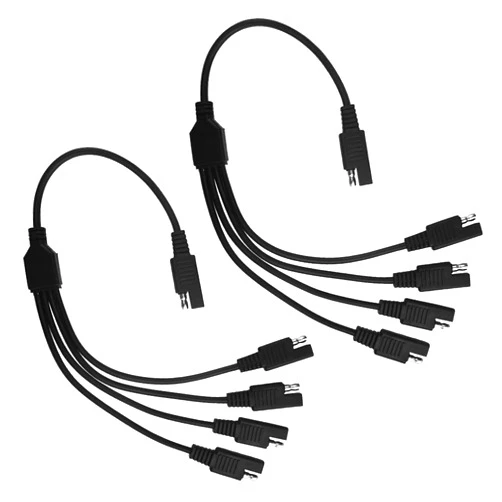 WMYCONGCONG 2 PCS SAE 1 to 4 Extension Cable Quick Disconnect Connector SAE DC Power Automotive Adapter Cable Y Splitter 18AWG 350mm