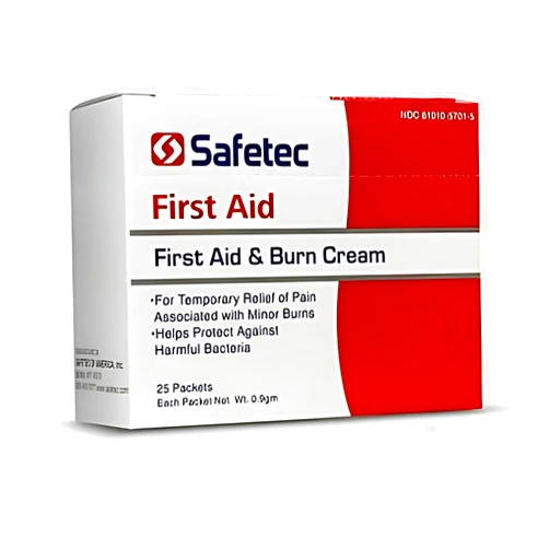 The Gavi Team Safetec First Aid & Burn Cream | for Relief of Minor Cuts, Scrapes, and Burns | Antiseptic and External Analgesic, 0.9g - 25pcs (36pk)