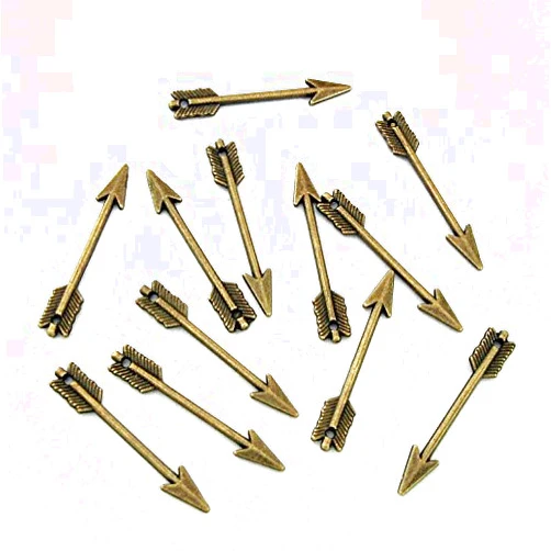 BeadsTreasure 20 Pcs-Antique Bronze Arrow Double Sided 30x5mm