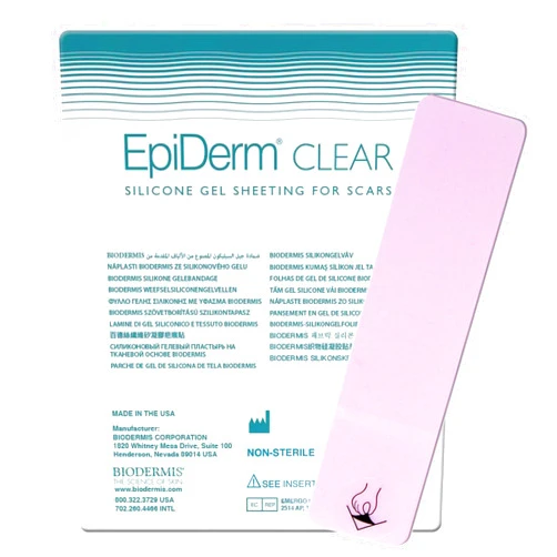 BIODERMIS Epiderm Silicone Gel Strips - Silicone Tape for Scar Care - C Section, Tummy Tuck Tape & Cardiac Surgery Scars - Flexible & Reusable Strips - 1.4