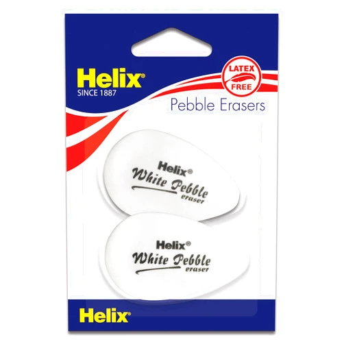 Maped Helix White Pebble Ergonomic Eraser Pack of 2, Latex Free (25001)