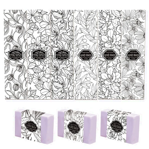 PH PandaHall 90pcs Vintage Wrap Tape, 9 Styles Flower Leaves Soap Paper Labels Crafts Wrapper Sleeves Covers Vertical Tags Soap Paper Tape Band for Handmade Soap Lotion Bars Bath Gift Wrapping