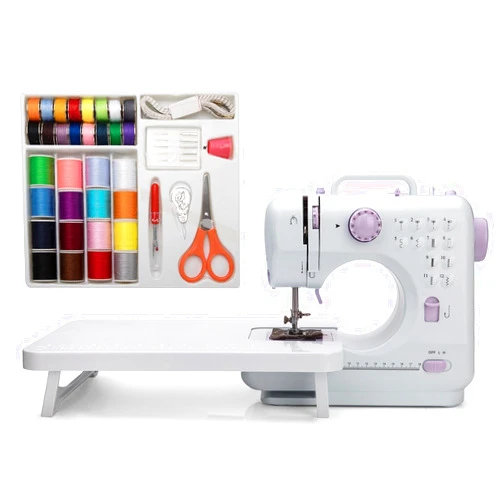 Astrowinter Mini Sewing Machine (Extension stand, Sewing Supplies set, Dressmaking Scissors included) - Electric Overlock Sewing Machines - Small Household Sewing Handheld Tool AW-005-A16