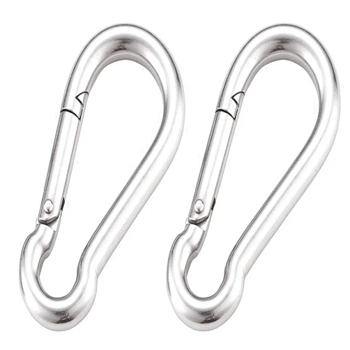 Axe Sickle 4 Inch Spring Snap Hook 304 Stainless Steel Quick Link Lock Fastner Hook for Boating and Heavy Duty Use, 400 lbs Maximum Capacity, 2 Pcs