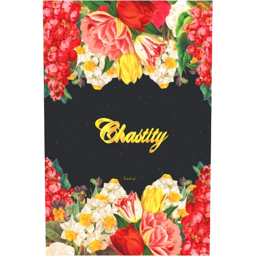 Saso Imaginative Arts Chastity Notebook: Lined Notebook / Journal with Personalized Name, & Monogram initial C on the Back Cover, Floral Cover, Gift for Girls & Women