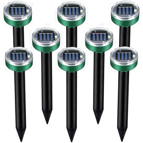 WAYSLA Ultrasonic Mole Repellent Solar Powered Gopher Repellent, Vole Repellent Mole Repellent for Lawn Garden Yard Waterproof Get Rid of Moles Voles Gophers Rats Rodents