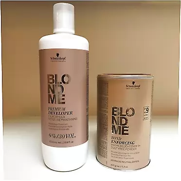 Schwarzkopf BLONDME Premium Lightener 9+ & Developer 9%/ 30 Volume DUO SET NEW