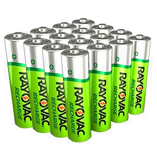 Rayovac 16 x Rayovac AA Recharge 1350mAh Rechargable NiMH Batteries w/Free Battery Holders (16 AA Batteries) Packaging May Vary