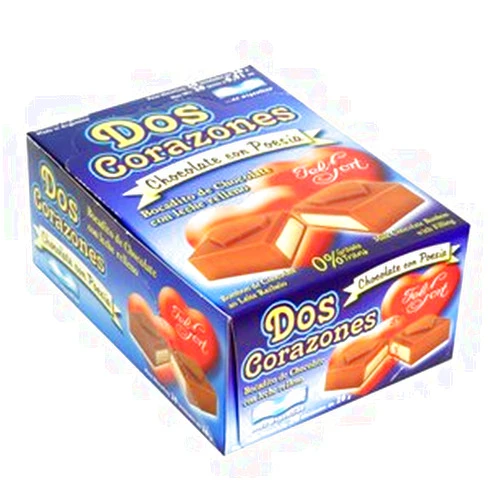 FELFORT Chocolates, Bombones y Bocaditos (Dos Corazones Bocaditos, Box of 20) Dos Corazones Bocaditos Box of 20