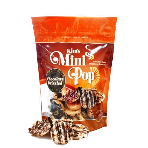 Kim's Mini Pop, Chocolate Drizzled, 4 Ounce, (6 Bags)