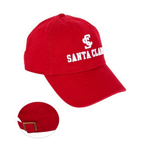 Desert Cactus Santa Clara University Baseball Hat SCU Broncos Brimmed Embroirderd Hats Cap Adjustable Cloth Strap Adult (Style A) Red