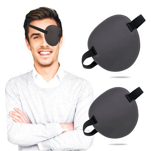 THSIREE Eye Patch, 2PCS 3D Adjustable Eyepatch, Medical Eye Patches for Right or Left Eye, Amblyopia Lazy Eye Patches for Adults and Kids, Black Gray