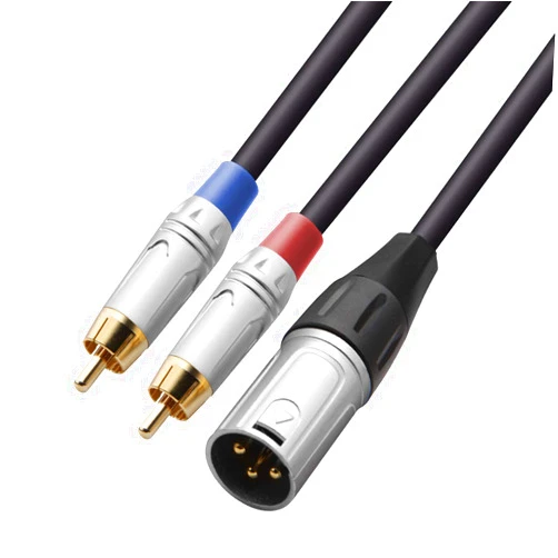 tisino 2 RCA to XLR Male Y Splitter Cable, Unbalanced Dual RCA Male to 1 XLR Splitter Duplicator Lead Y-Cable Adapter - 10 feet