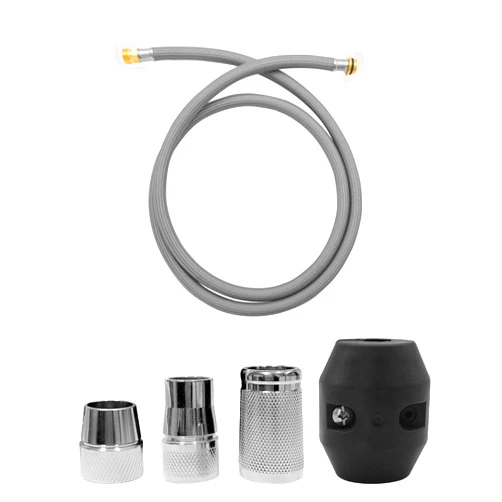 AWTURBO Kitchen Faucet Hose Replacement Kit Fits for Grohe 48293000 Pull-Out Faucets, Flexible Shower Sprayer Hose with Weight (Chrome Finish)