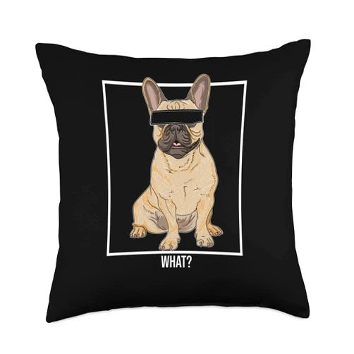 Lustige Zensierte Französischer Bulldogge Geschenk What Cool French Bulldog Funny Dog Gift Throw Pillow, 18x18, Multicolor