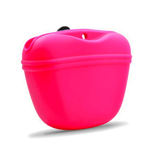 AUDWUD Silicone Dog Treat Pouch,Clip on Portable Training Container,Convenient Magnetic Buckle Closing and Waist Clip,No BPA