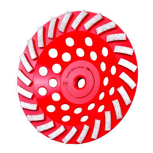 MonoPro Diamond Grinding Wheel 7 inch for Angle Grinder, Concrete Grinding Wheel 24 Segments, Cup Grinding Wheel, Turbo Row Diamond Cup Wheel for Grinding Concrete, Cement, Masonry - Medium Bond