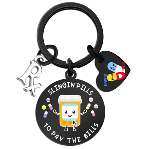 Davrock Pharmacy Technician Gifts RX Keychain Pharmacist Gifts for Medical Workers Funny Tech Accessories for Nurses Pharmacy Week Gift