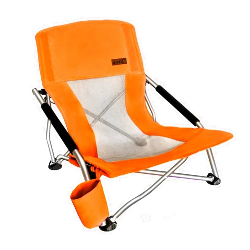 Nice C Chair Beach, Low Beach Chair, Sling, Folding, Portable, Concert, for Adults, Kids, Boat, Sand Chair with Cup Holder & Carry Bag (1 Pack of Orange)