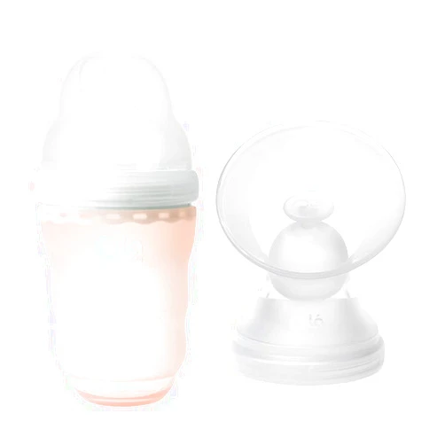 Olababy GentleBottle(Coral, 8oz) + Breast Milk Collection Attachment Bundle