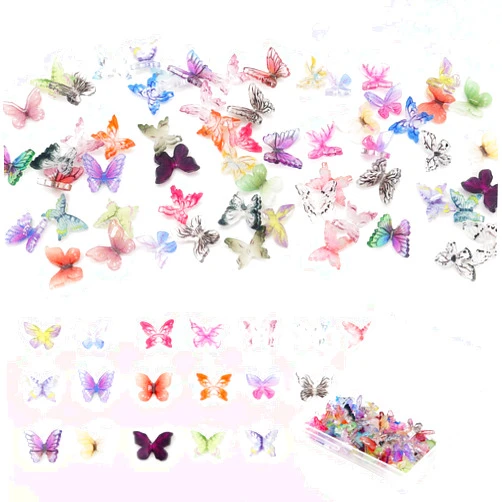 QUPIVA 60Pcs Mini Resin Butterflies, Miniature Dollhouse Accessories Tiny Butterflies for Crafts, Mini Resin Animals Figurines for DIY Fairy Garden Dollhouse Micro Landscaping Decoration