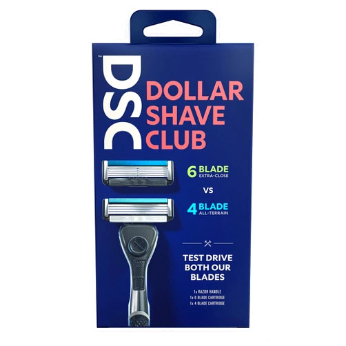 Dollar Shave Club Men's Razor Mixed Starter Shaving Kit Includes 1 Handle, 4-Blade Cartridge, and 6-Blade Cartridge 3 Count For a Comfortable and Smooth Shave Shaving Kit for Men