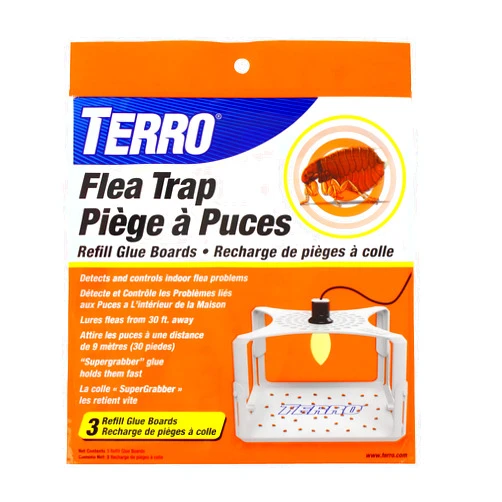 TERRO T231 Flea Trap Refills - Replacement Flea Trap Glue Boards,White, 3 Count (Pack of 1)