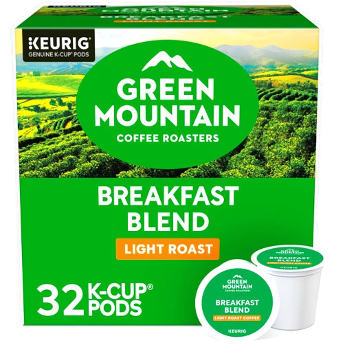 Green Mountain Coffee Roasters Breakfast Blend Keurig Single-Serve K-Cup Pods, Light Roast Coffee, 32 Count