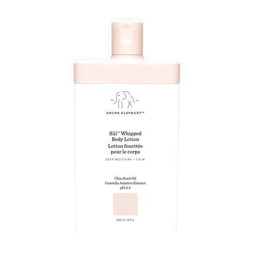 Drunk Elephant Sili Whipped Body Lotion - 240 ml/8 fl oz - Rich Daily Moisturizing Lotion - Clean Clinical Skincare - Cruelty-Free - Free of Essential Oils, Silicones, and Fragrance