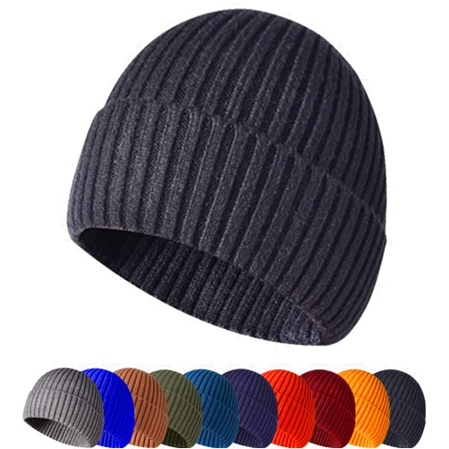 Enwokran Winter Beanie Hat for Men & Women - Warm Stretchy Skull Cap, Thick Knitted Cuffed Beanies for Cold Weather