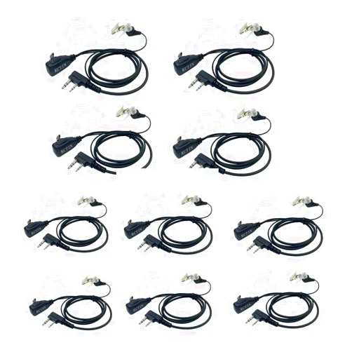 KCTIN Walkie Talkie Headsets with Mic 2 Pins for Baofeng UV-5R BF-F8HP BF-888S Retevis H-777 Arcshell (10 Packs)