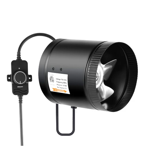 iPower 6 Inch Inline Booster Duct Fan with Speed Controller, 275 CFM Exhaust Fan HVAC, Duct Blower for Bathroom, Kitchen, Basement, Attic and Grow Tent