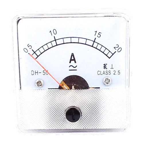 Sourcing map uxcell DH50 Pointer Needle AC/DC 0-20A Current Tester Panel Analog Ammeter 50mm x 50mm