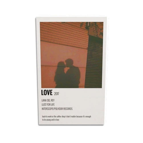 FOUROGPRINT Lana Del Rey LOVE 2017 Art And Lyric Print Posters Aesthetic Canvas Posters Room Bedroom Decorative Decor Wall Art Office Home Decor 08x12inch(20x30cm) Unframe-style