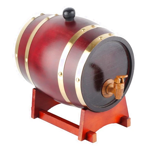 Aqxreight 3L Vintage Pine Wood Wine Barrel, Brewing Accessories Home Brew Equipment, with Aluminum Foil Liner, for Red Wine, Brandy, Whiskey, Tequila (3L)