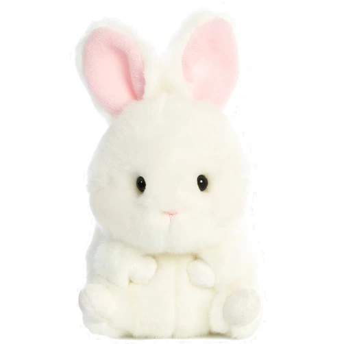 Aurora® Round Rolly Pet™ Bunbun Bunny™ Stuffed Animal - Adorable Companions - On-The-Go Fun - White 5 Inches