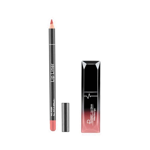 Sunlucky Lipstick & Lipliner Matte Liquid Makeup Set, 2 Pcs Superstay Mate Velvet Ink & Lip Liner Pencil, Waterproof Lip Gloss Beauty Lips Make Up Gift Set (B)