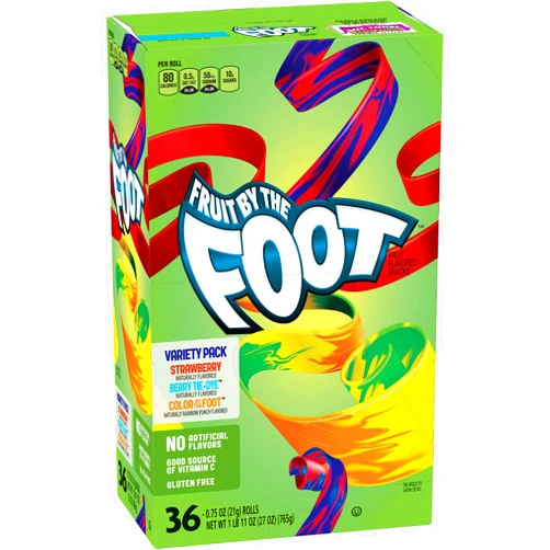 Betty Crocker Fruit Snacks Fruit By The Foot Strawberry/Berry Tie-Dye/Color By The Foot, 27 Oz, 36Count 36 Count (Pack of 1)