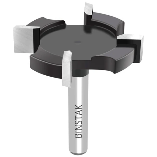 BINSTAK CNC Spoilboard Surfacing Router Bit 1/4 Inch Shank, Extra Large 1-1/2 Inch Cutting Diameter, Slab Flattening Router Bit Planing Bit Wood Planing Bit Dado Planer Bit(Carbide-4 Wings)