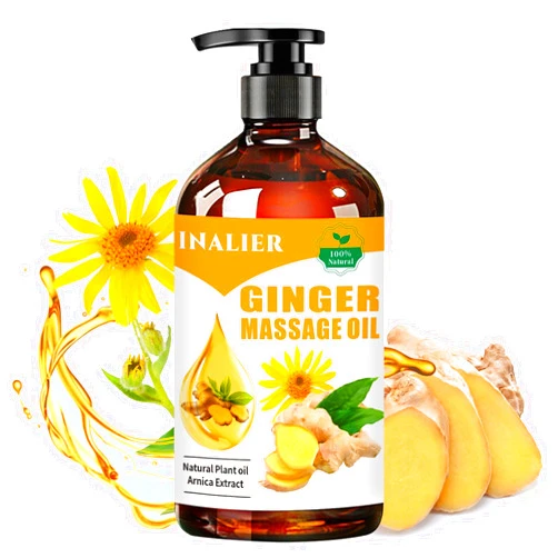 INALIER Ginger Massage Oil,Ginger Oil for Lymphatic Drainage,Massage Oil for Massage Therapy,﻿SPA Massage Oils,Relaxing Sore Muscle Massage Oil,Ginger Essential Oil for Body Massage