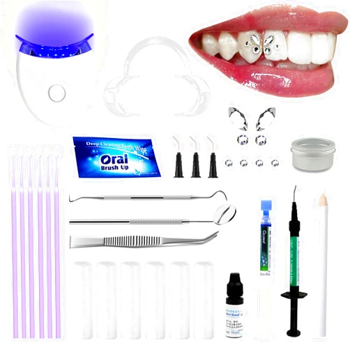 Lovamis Tooth Gem Kit Professional- Include Dental Grade Adhesive, Cure Light, Super Bling Crystal, DIY Dental Jewelry Set, Home Teeth Gem Kit, Safe & Easy Application - Long Lasting Sparkle(Butterfly kit)
