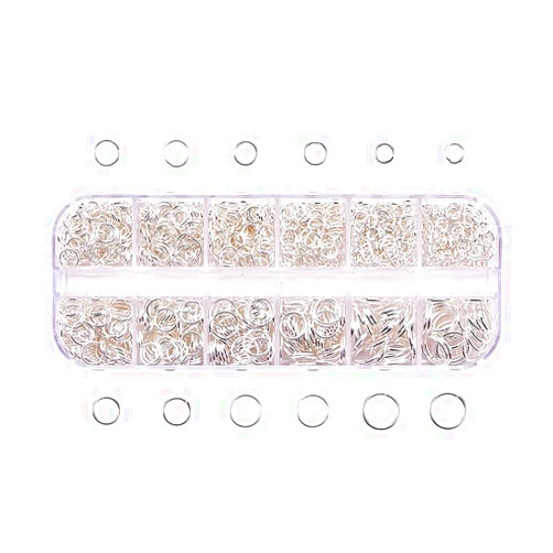 PH PandaHall Pandahall Mixed Size 4-10mm Iron Open Jump Rings Silver Plated Unsoldered Round Ring Connectors for Chainmail Jewelry Bracelet Necklace Making