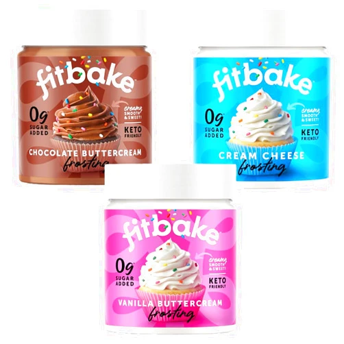 FitBake Cream Cheese, Vanilla and Chocolate Buttercream Frostings | Keto Frosting for Low Carb Desserts | No Sugar Added Gluten Free Frosting | Low Carb Food | Keto Friendly 8oz each