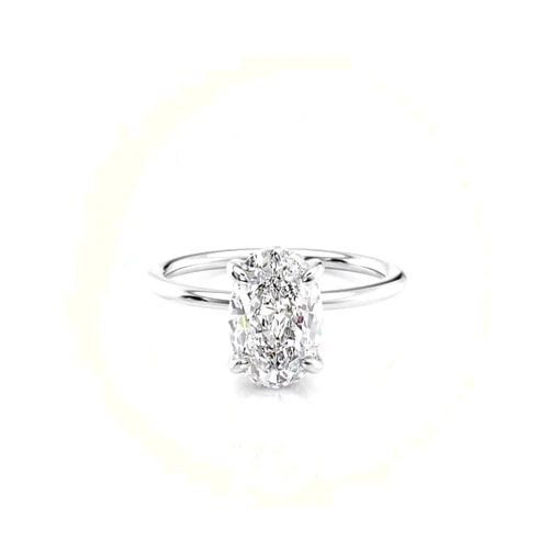 CausYou 2 Carat Oval Cut Moissanite Engagement Ring, D Color VVS1 Clarity 10K / 14K / 18K Gold Vintage Style Antique Wedding Ring for Women, Bridal Anniversary Gift for Her