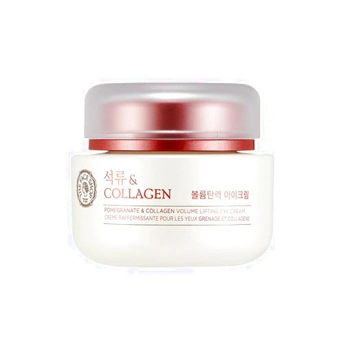 The Face Shop Pomegranate & Collagen Volume Lifting Eye Cream | Ultra-Light Eye Cream for Eye Skin Lifting, Firming & Brightening | Reduce Dark Circles | Deep Hydrating Under Eye Area, 1.69 Fl Oz